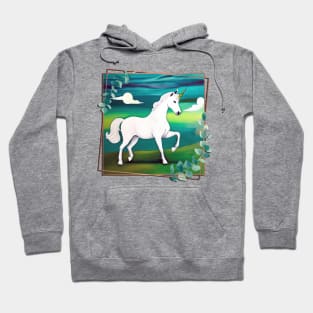 Unicorn in a Spring Field (MD23Ar006b) Hoodie